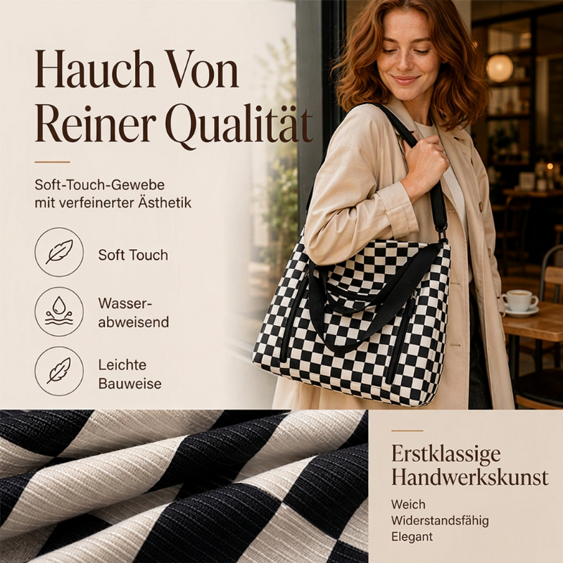 📢📢50%Rabatt!!!🎉✨Legere große Kapazität Tote Bag mit Schachbrettmuster