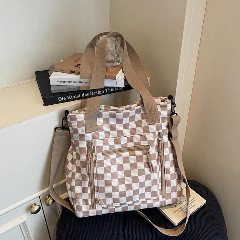 📢📢50%Rabatt!!!🎉✨Legere große Kapazität Tote Bag mit Schachbrettmuster