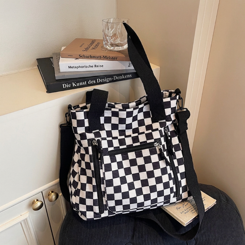 📢📢50%Rabatt!!!🎉✨Legere große Kapazität Tote Bag mit Schachbrettmuster