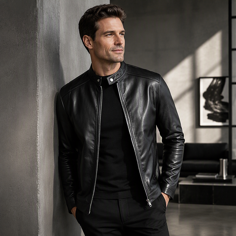 📢📢50%Rabatt!!!🎉✨Warme Bikerjacke in Slim Fit
