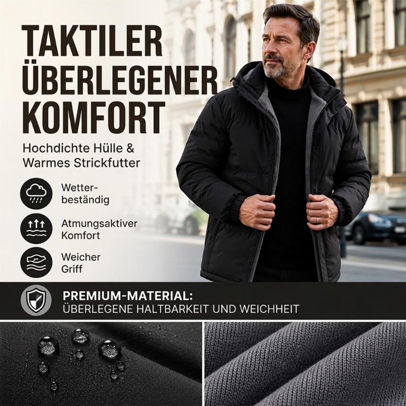 📢📢50%Rabatt!!!🎉✨Beheizbare, winddichte Herren-Winterjacke mit Kapuze