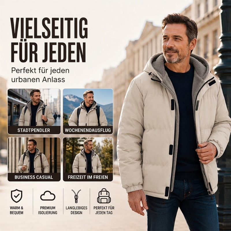 📢📢50%Rabatt!!!🎉✨Beheizbare, winddichte Herren-Winterjacke mit Kapuze
