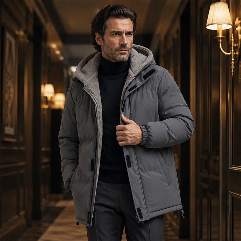 📢📢50%Rabatt!!!🎉✨Beheizbare, winddichte Herren-Winterjacke mit Kapuze