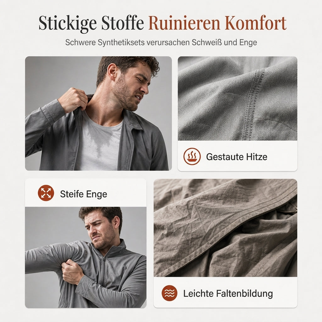🔥Beliebtes Produkt ！✨Zweiteiliges Set aus legerer Waffelstrickjacke und passender Hose für Herren