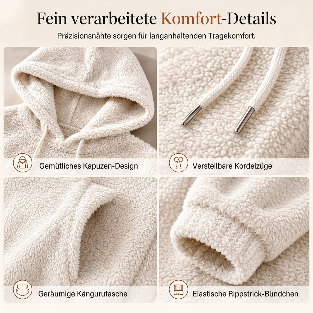 🔥🔥Räumungsverkauf✨✨Freizeit-Pulloverkleid aus weichem Fleece mit Kapuze für Damen