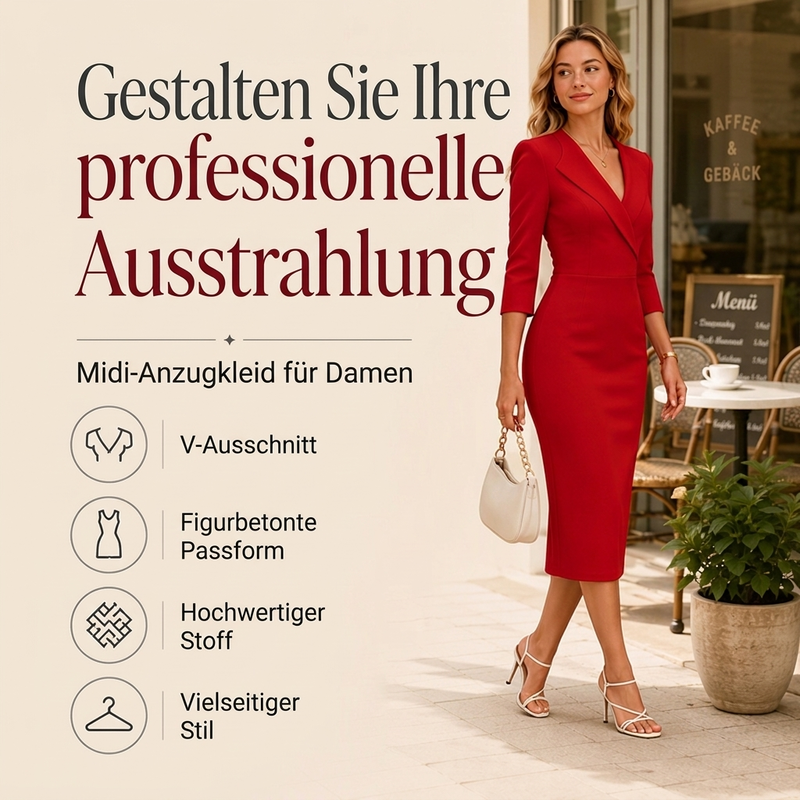 ✨Begrenzter Vorrat verfügbar, nicht verpassen!🎁🎁Blazerkleid für Damen mit V-Ausschnitt und 3/4-Ärmeln