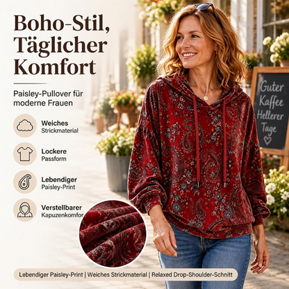 📢🎉50%Rabatt!!!🛍️✨Damen-Kapuzenpullover mit Paisley-Print und Kordelzug