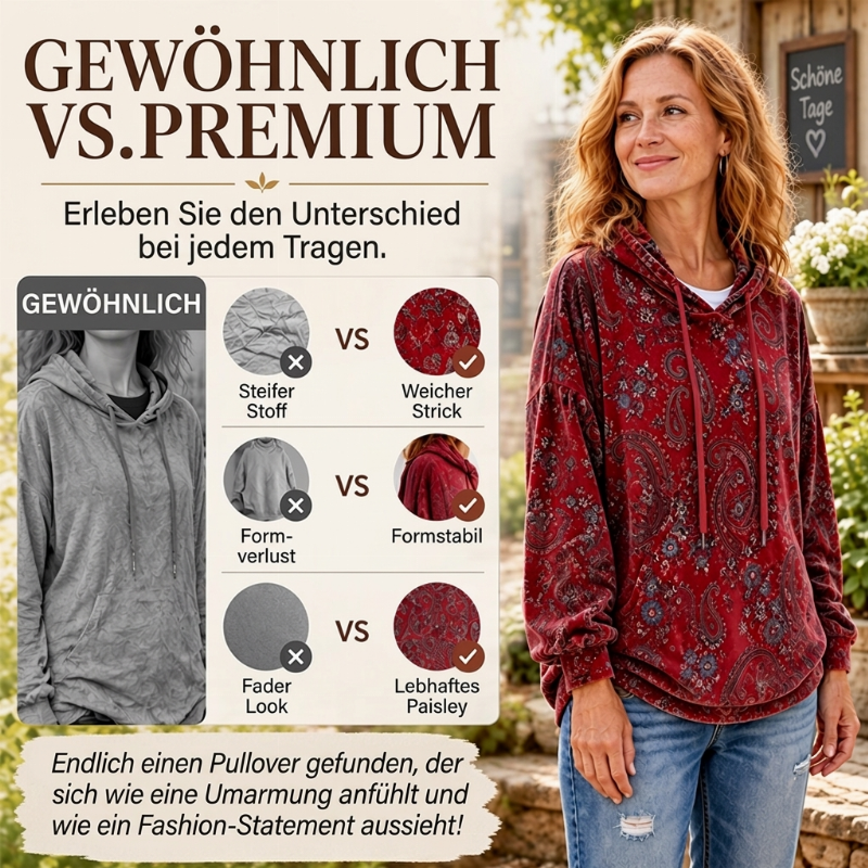 📢🎉50%Rabatt!!!🛍️✨Damen-Kapuzenpullover mit Paisley-Print und Kordelzug