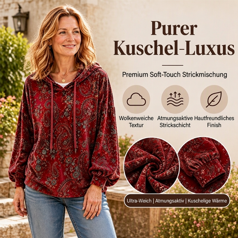 📢🎉50%Rabatt!!!🛍️✨Damen-Kapuzenpullover mit Paisley-Print und Kordelzug