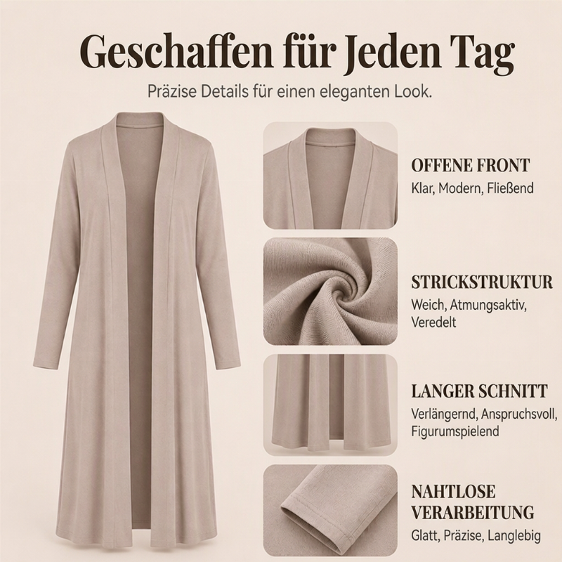 ⏰ Letzte Chance ⏰ Damen Offener Maxi-Langcardigan