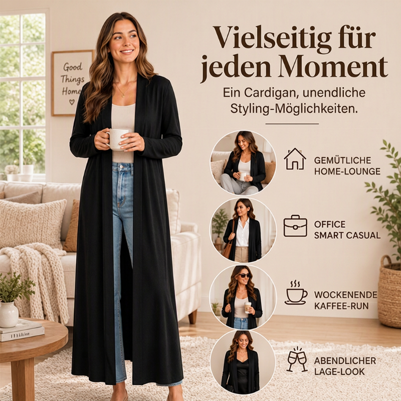 ⏰ Letzte Chance ⏰ Damen Offener Maxi-Langcardigan