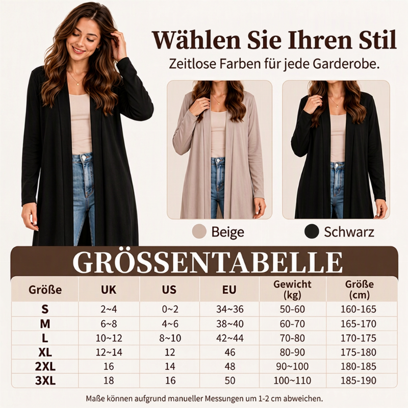 ⏰ Letzte Chance ⏰ Damen Offener Maxi-Langcardigan