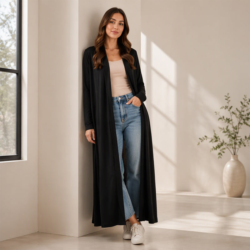 ⏰ Letzte Chance ⏰ Damen Offener Maxi-Langcardigan