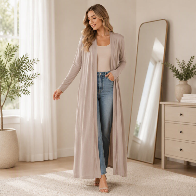 ⏰ Letzte Chance ⏰ Damen Offener Maxi-Langcardigan