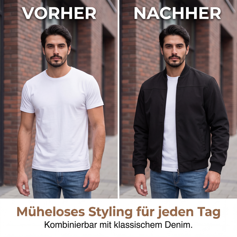 ✨Begrenzter Vorrat verfügbar, nicht verpassen!🔥🔥Klassische Bomberjacke für Herren mit Reißverschluss vorne