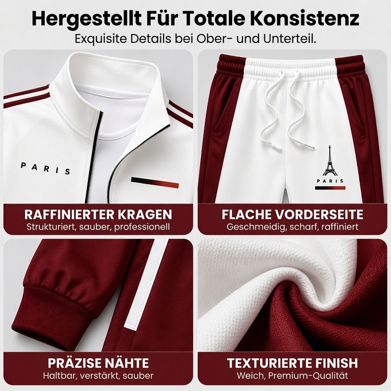 📢🎉Räumungsverkauf🛍️✨Herren Farbblock-Reißverschlussjacke und Kordelhosen-Set