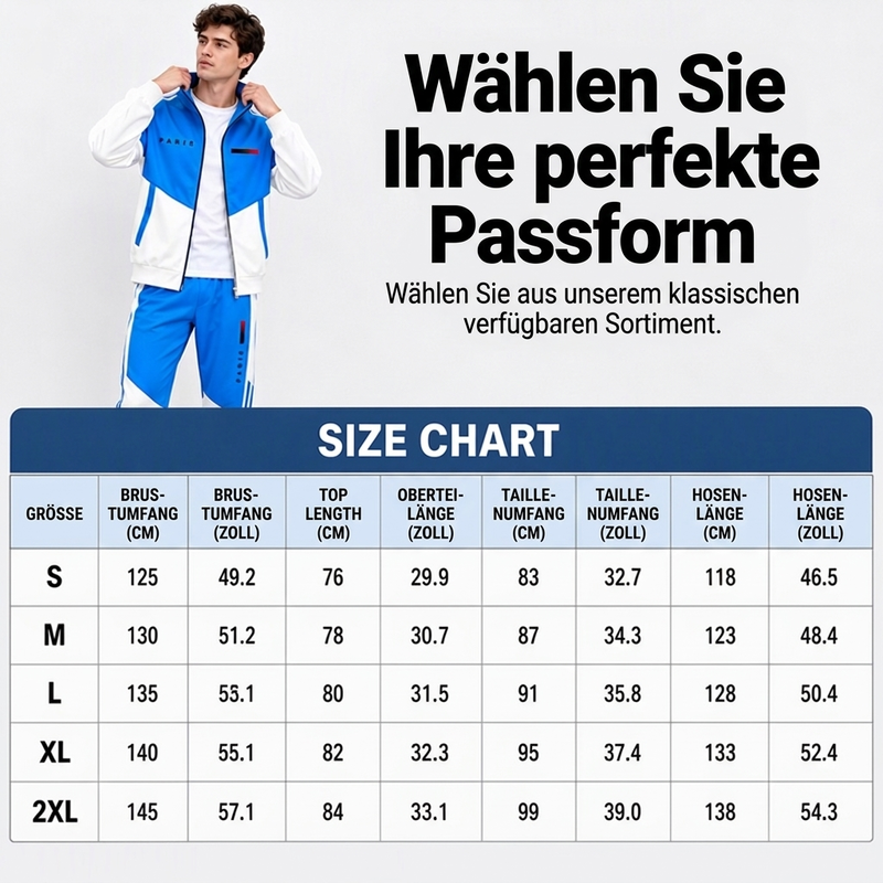📢🎉Räumungsverkauf🛍️✨Herren Farbblock-Reißverschlussjacke und Kordelhosen-Set