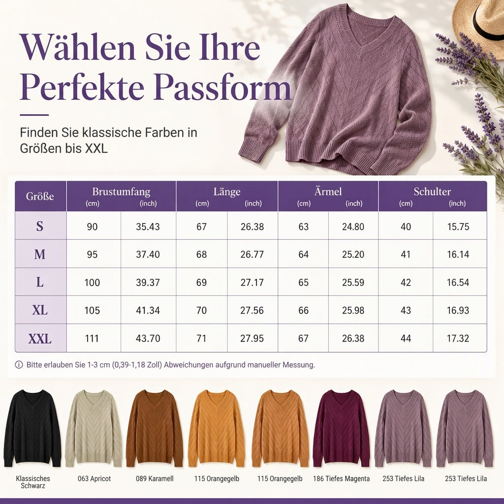 🙌 70% Wiederkaufquote🔥🔥Damen V-Ausschnitt Langarm Pullover Bequemes Strickteil für Herbst und Winter