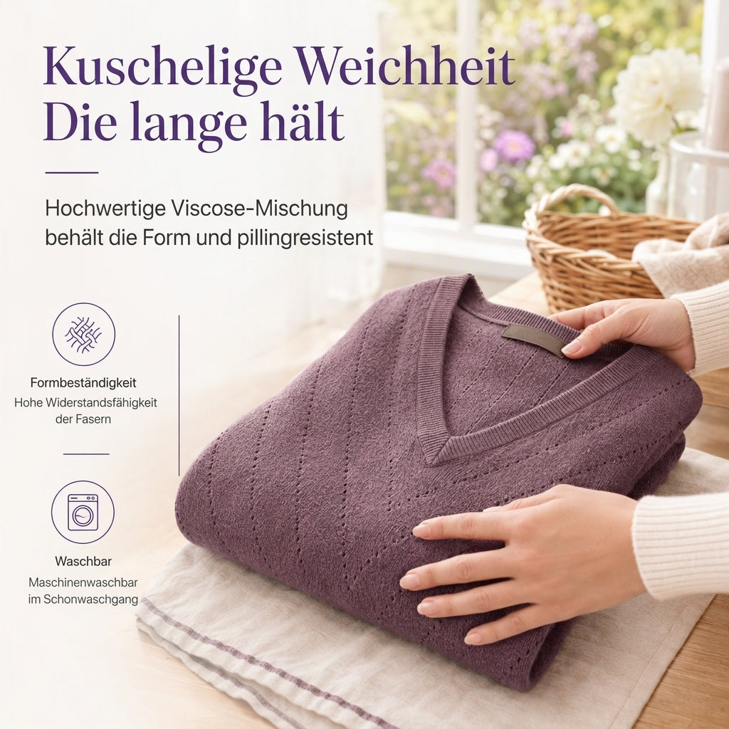🙌 70% Wiederkaufquote🔥🔥Damen V-Ausschnitt Langarm Pullover Bequemes Strickteil für Herbst und Winter