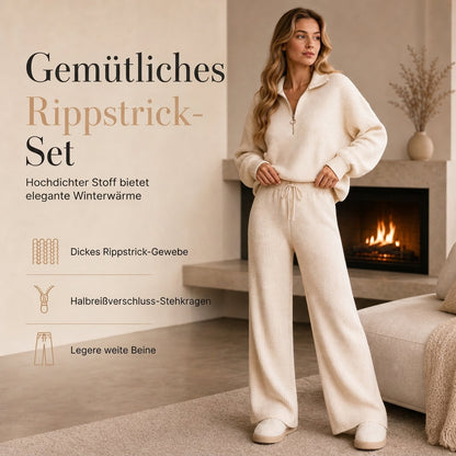 ✨Begrenzter Vorrat verfügbar, nicht verpassen!🔥🔥2-teiliges Damen-Set aus Strickpullover und weit geschnittenen Hosen