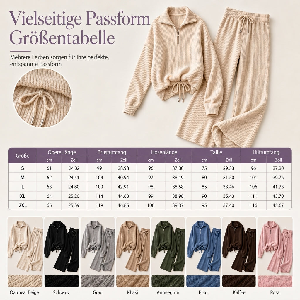 ✨Begrenzter Vorrat verfügbar, nicht verpassen!🔥🔥2-teiliges Damen-Set aus Strickpullover und weit geschnittenen Hosen