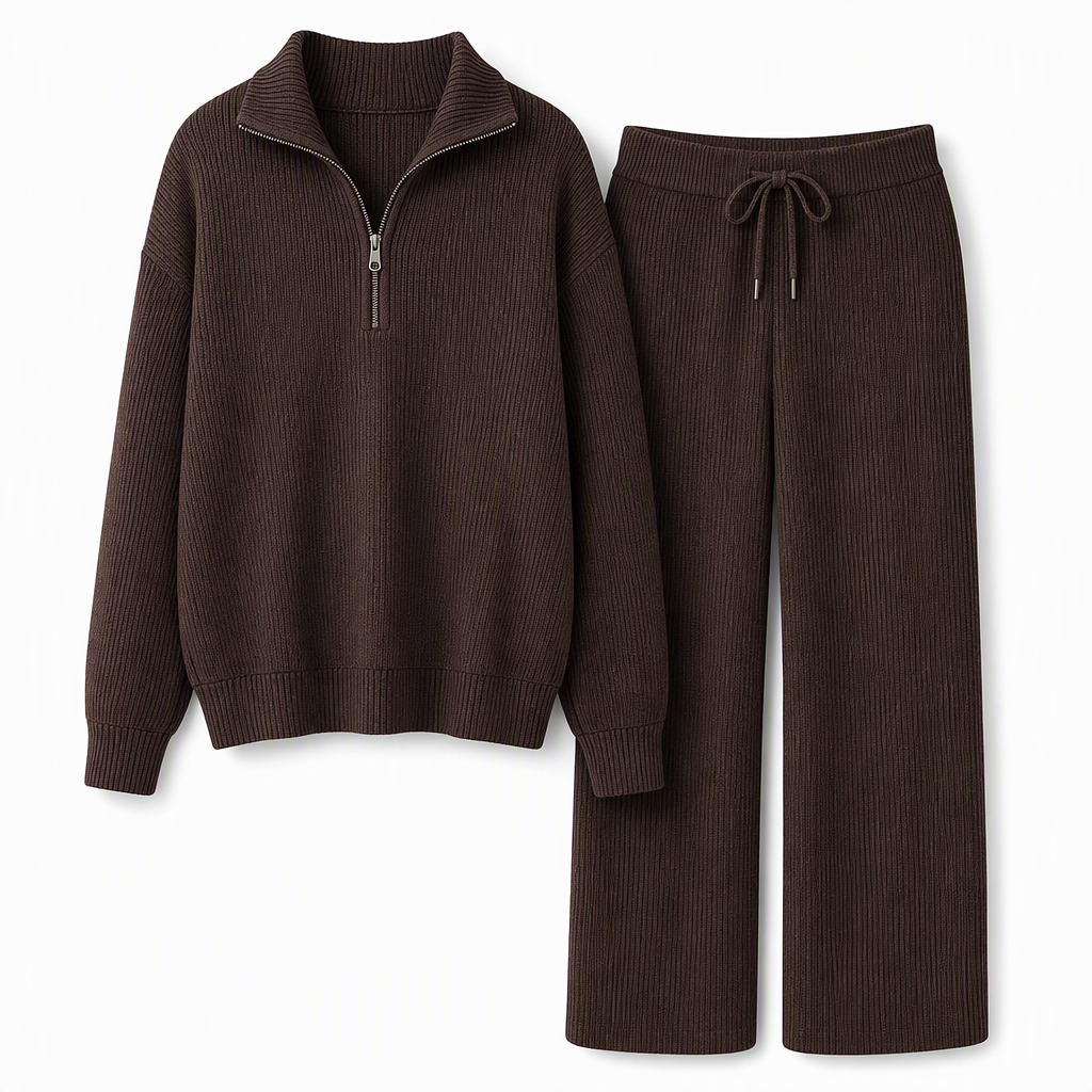 ✨Begrenzter Vorrat verfügbar, nicht verpassen!🔥🔥2-teiliges Damen-Set aus Strickpullover und weit geschnittenen Hosen