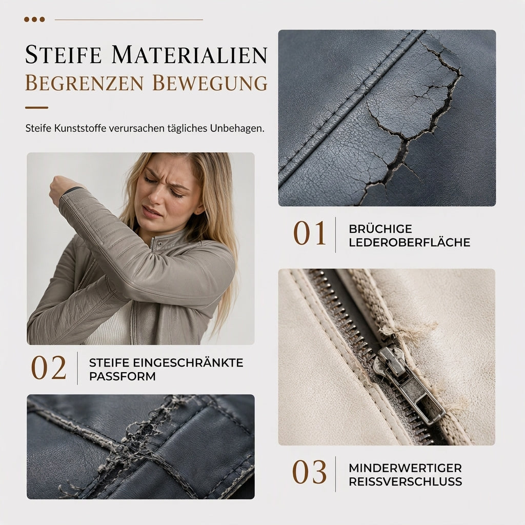 🔥Beliebtes Produkt ！✨Leichte Damen-Bikerjacke aus Kunstleder, kurze Motorradmantel für Frühling und Herbst