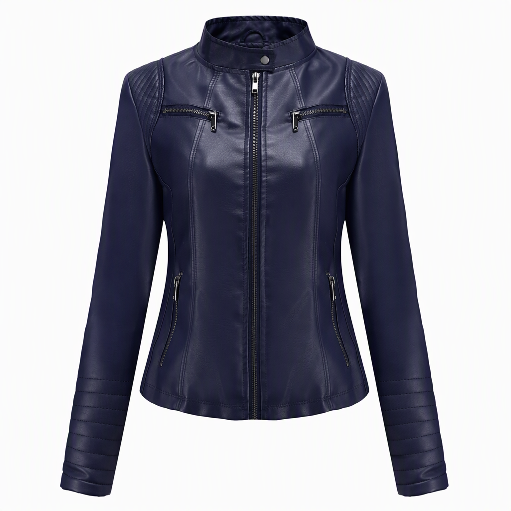🔥Beliebtes Produkt ！✨Leichte Damen-Bikerjacke aus Kunstleder, kurze Motorradmantel für Frühling und Herbst