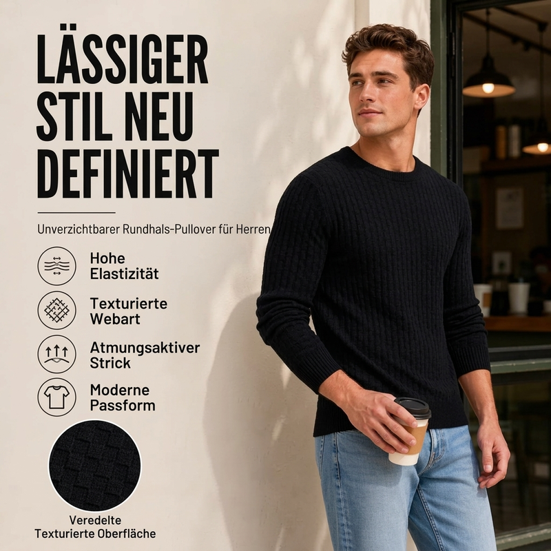 🙌 70% Wiederkaufquote🔥🔥Lässiger Strickpullover mit Rundhalsausschnitt für Herren