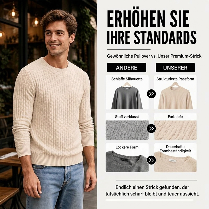 🙌 70% Wiederkaufquote🔥🔥Lässiger Strickpullover mit Rundhalsausschnitt für Herren