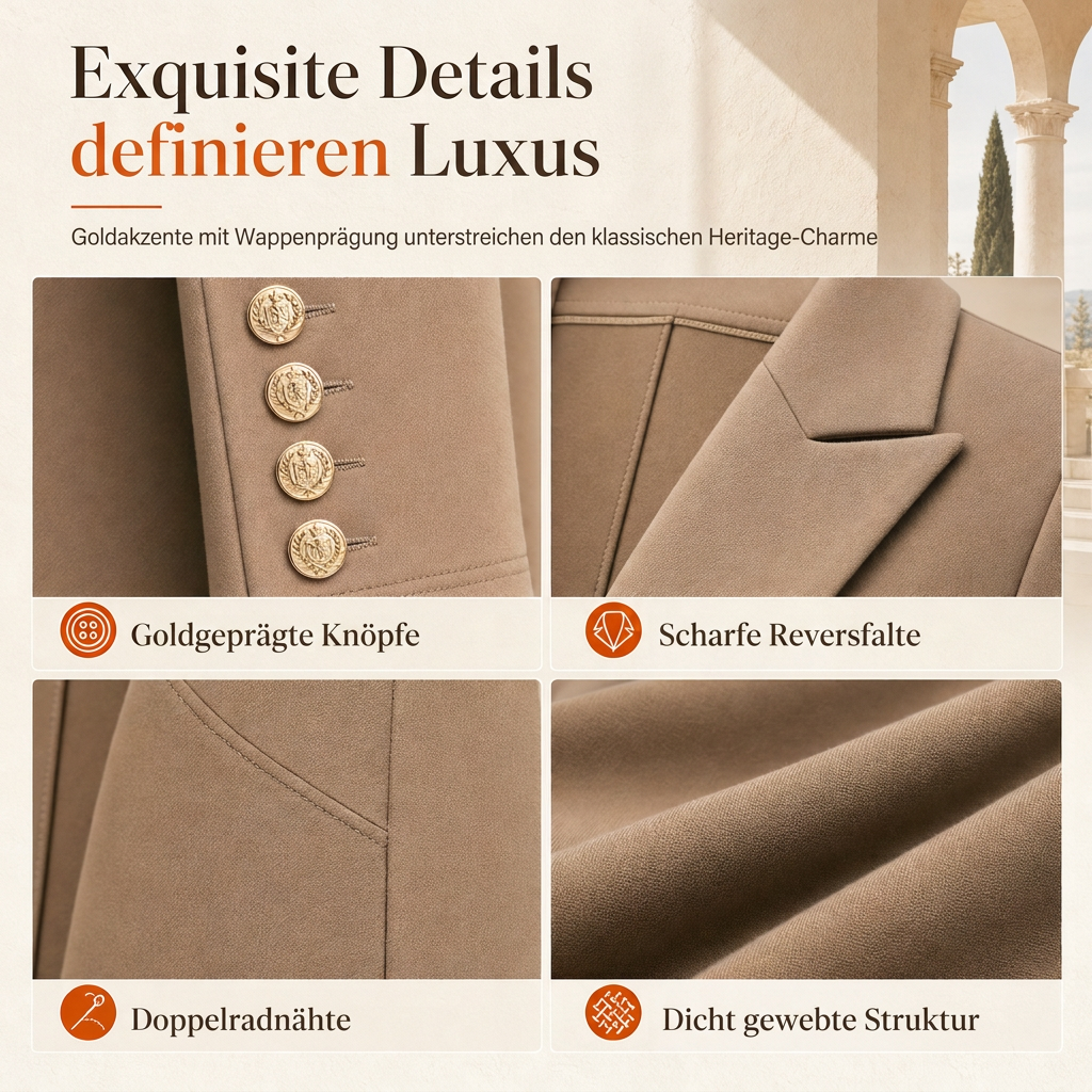 🙌 70% WiederkaufquoteElegantes herbstliches 2-Teiler-Outfit für Damen mit Retro-Langmantel und schlichter Hose