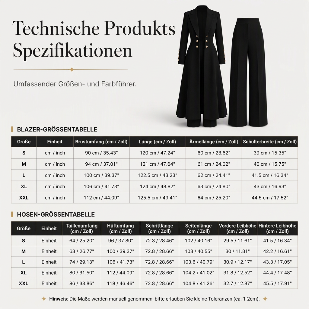 🙌 70% WiederkaufquoteElegantes herbstliches 2-Teiler-Outfit für Damen mit Retro-Langmantel und schlichter Hose