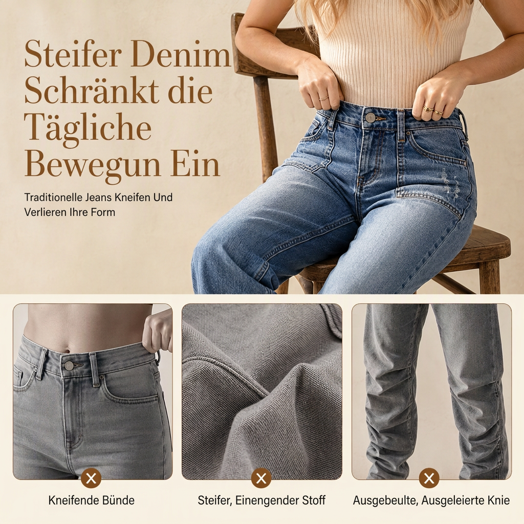 🔥Beliebtes Produkt ！✨Damen Vintage dehnbare Straight-Leg Jeans mit distresseierten aufgesetzten Taschen und ausgefranstem Saum