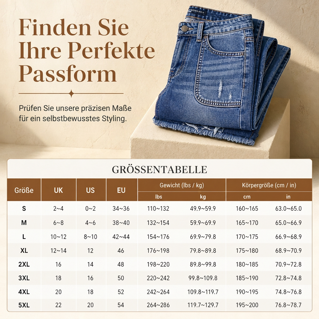 🔥Beliebtes Produkt ！✨Damen Vintage dehnbare Straight-Leg Jeans mit distresseierten aufgesetzten Taschen und ausgefranstem Saum