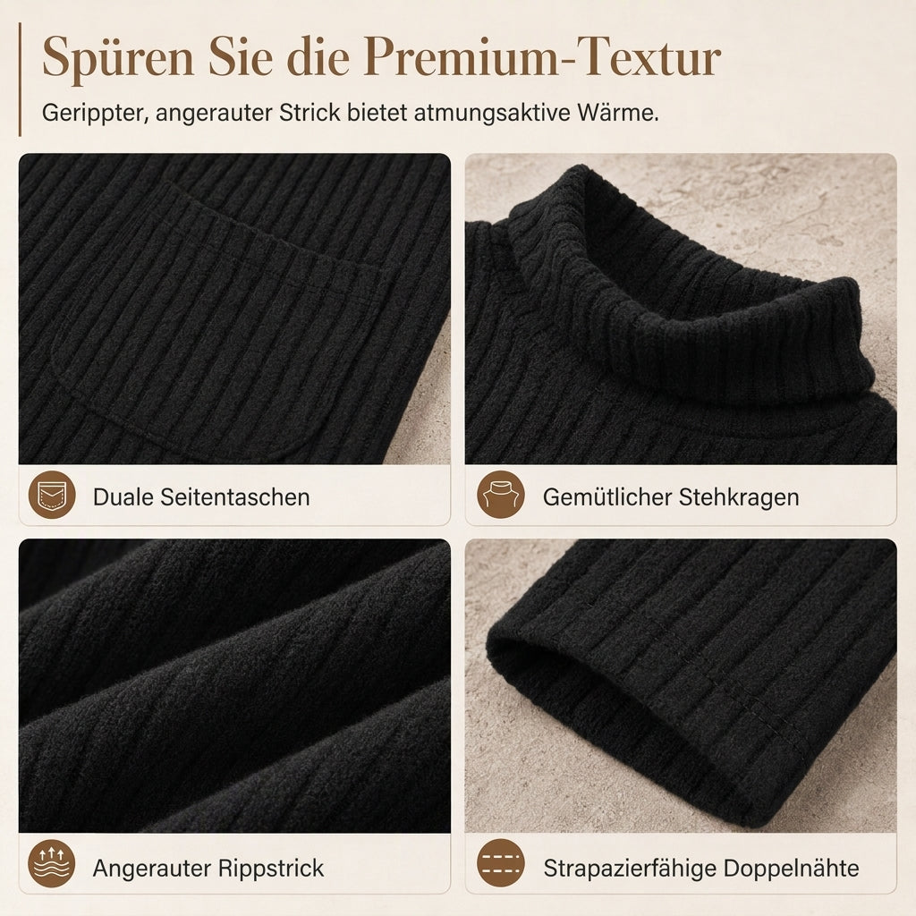 💥Jetzt stark nachgefragt! Nur wenig übrig!💥Damen Langarmshirt mit lockerem Sitz, Mock-Neck-Kragen