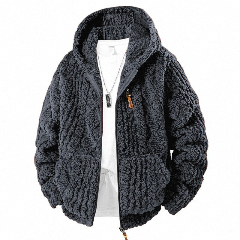👚🔥Beliebtes Produkt ！✨Bestseller – Herren-Fleecejacke mit Kapuze und Reißverschluss