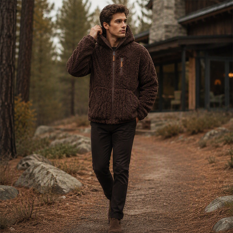 👚🔥Beliebtes Produkt ！✨Bestseller – Herren-Fleecejacke mit Kapuze und Reißverschluss