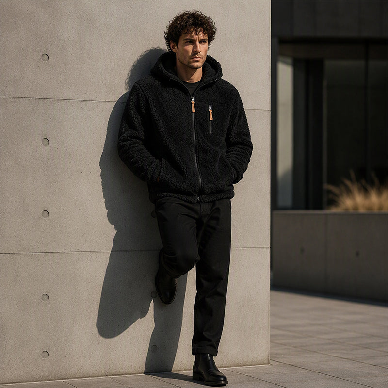 👚🔥Beliebtes Produkt ！✨Bestseller – Herren-Fleecejacke mit Kapuze und Reißverschluss
