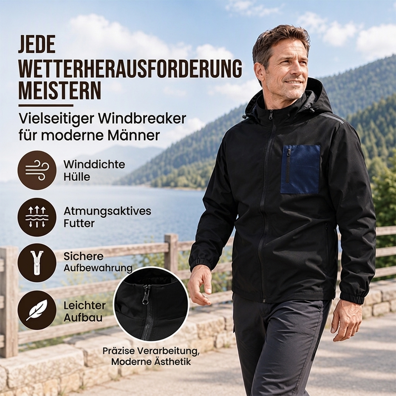 📢🎉Räumungsverkauf🛍️✨Herren Outdoor Windjacke mit abnehmbarer Kapuze