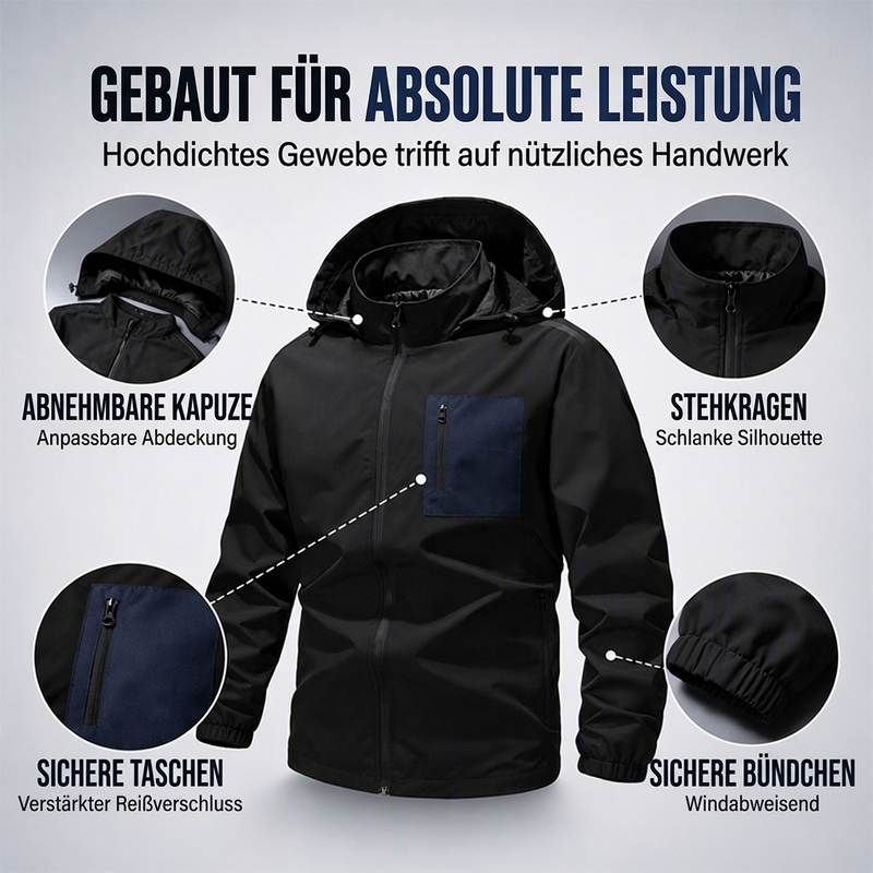 📢🎉Räumungsverkauf🛍️✨Herren Outdoor Windjacke mit abnehmbarer Kapuze
