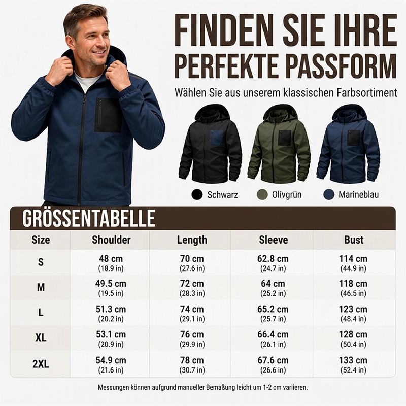 📢🎉Räumungsverkauf🛍️✨Herren Outdoor Windjacke mit abnehmbarer Kapuze