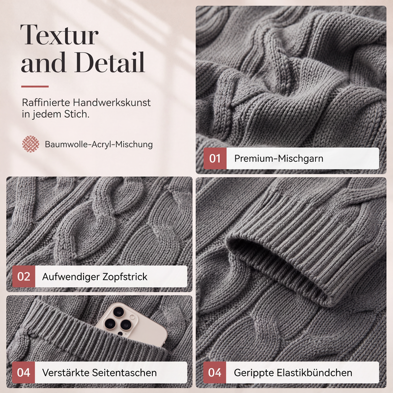 🎁✨Begrenzter Vorrat verfügbar, nicht verpassen!🔥🔥Lange Strick-Cardigan mit Kapuze und Taschen für Damen