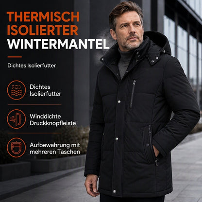 🎯 50% Rabatt + Gratis Versand! 🚚 Herren mittellange wattierte Winterjacke, business-elegant & lässig, für Männer mittleren Alters