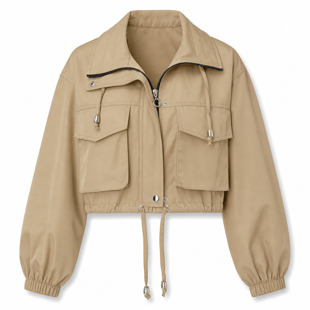 🔥Beliebtes Produkt ！✨Damen Unifarbe Windjacke mit durchgehendem Reißverschluss, Herbst