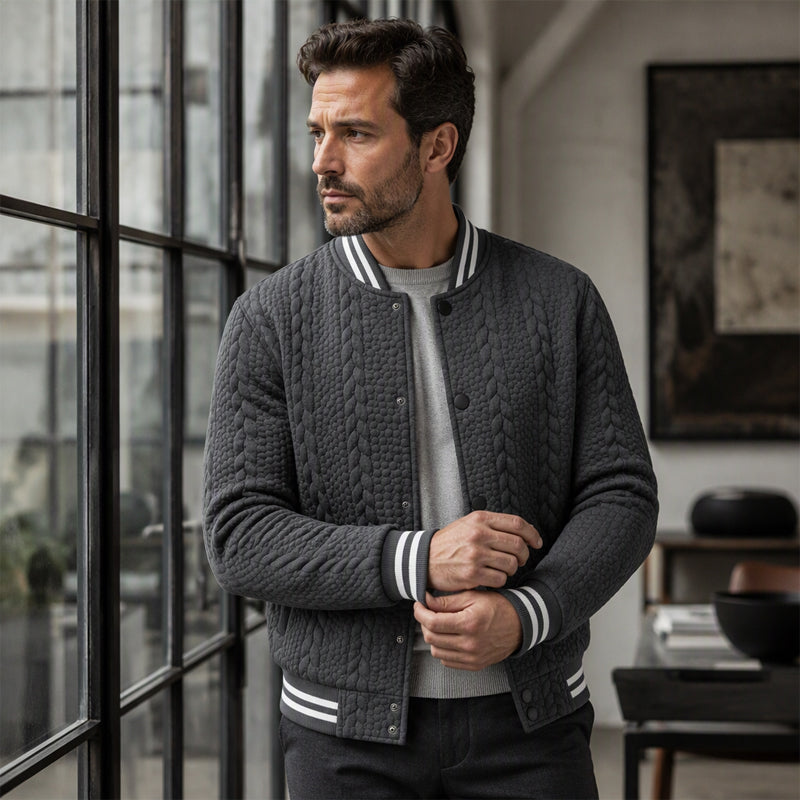 📊 Über 200.000 Verkäufe – Dankeschön mit 50% Rabatt! Freizeit-Baseballjacke für Herren mit Jacquard-Muster