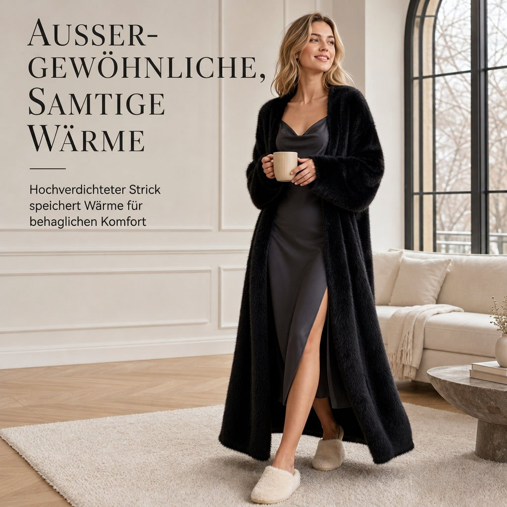 🔥Beliebtes Produkt ！✨Damen Langcardigan aus Kunstpelz-Fleece, flauschiger oversized Strickmantel für Herbst und Winter