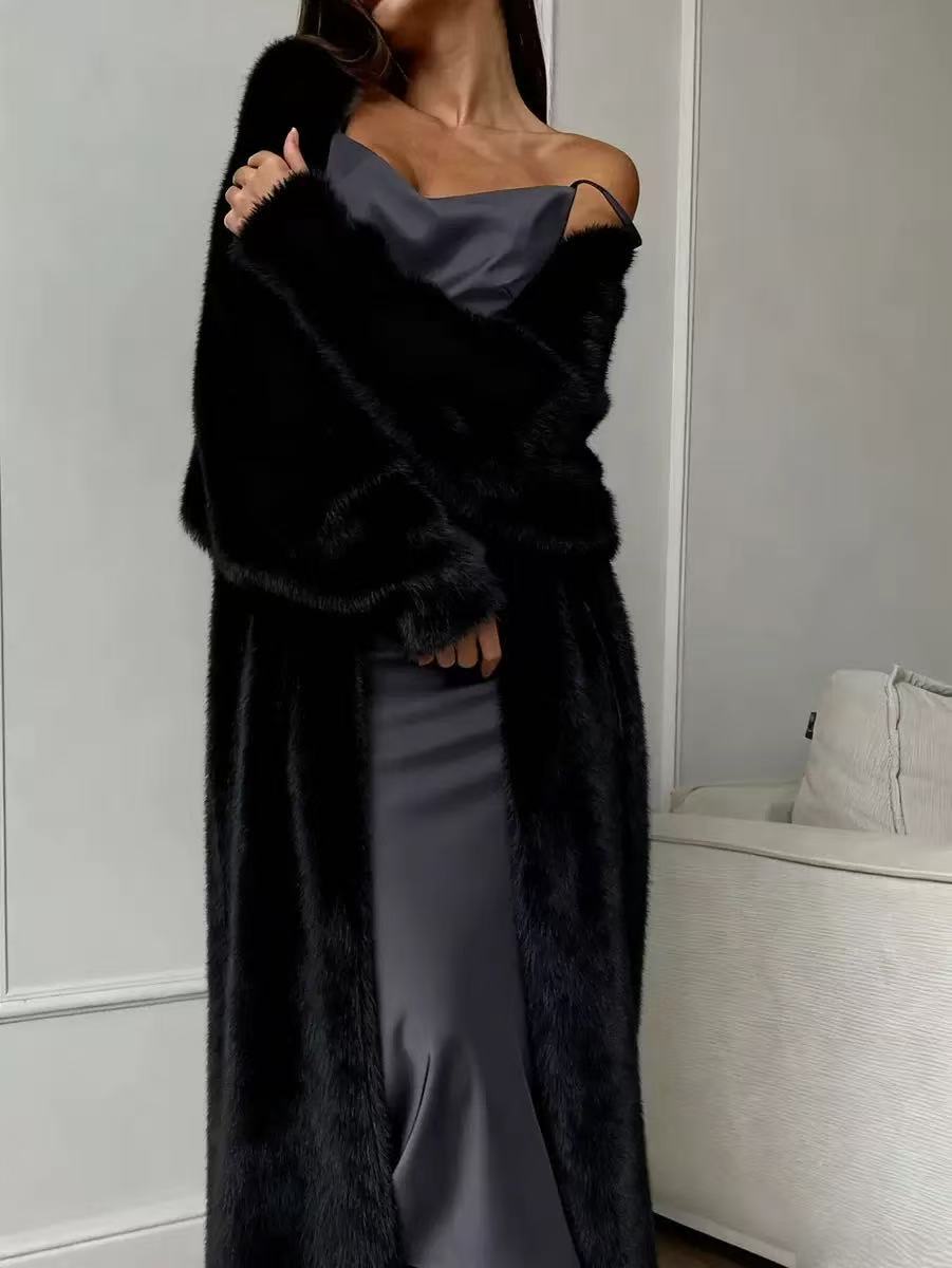 🔥Beliebtes Produkt ！✨Damen Langcardigan aus Kunstpelz-Fleece, flauschiger oversized Strickmantel für Herbst und Winter