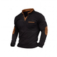 🔥 50% RABATT 👕 Herren Langarmshirt mit Stehkragen – lässiger Patchwork-Look