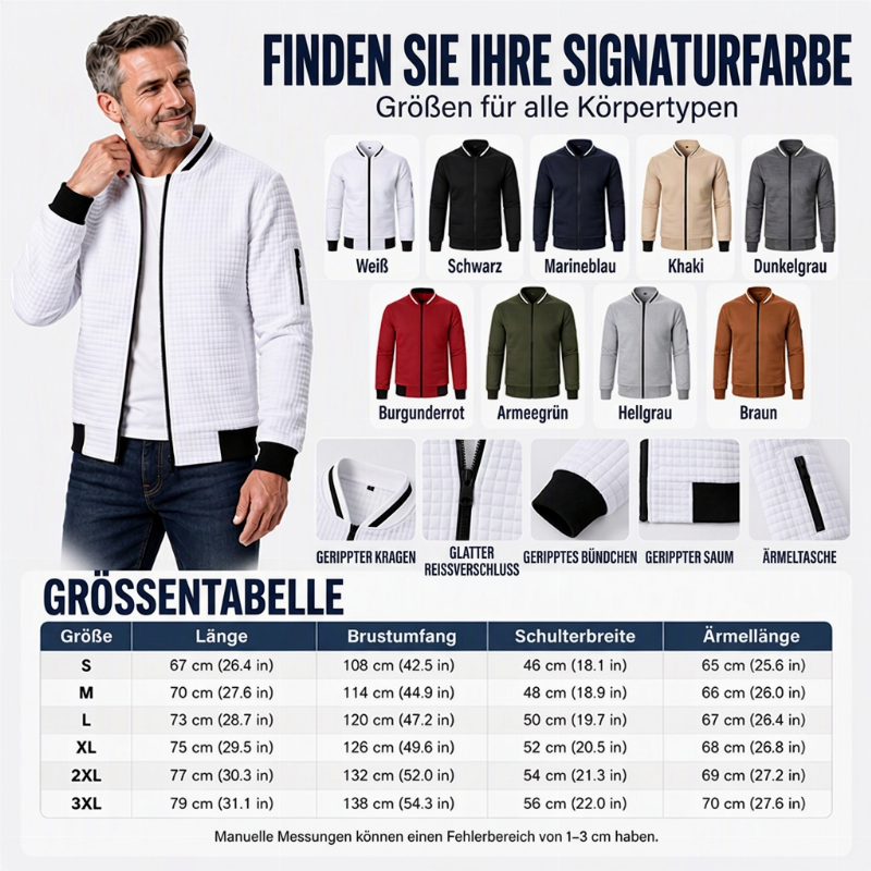 ✨Begrenzter Vorrat verfügbar, nicht verpassen!🔥🔥Herren Freizeit Waffelstrick Steppjacke