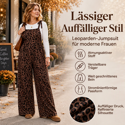 ✨Begrenzter Vorrat verfügbar, nicht verpassen!🔥🔥Damen Jumpsuit mit Leopardenmuster und weitem Bein